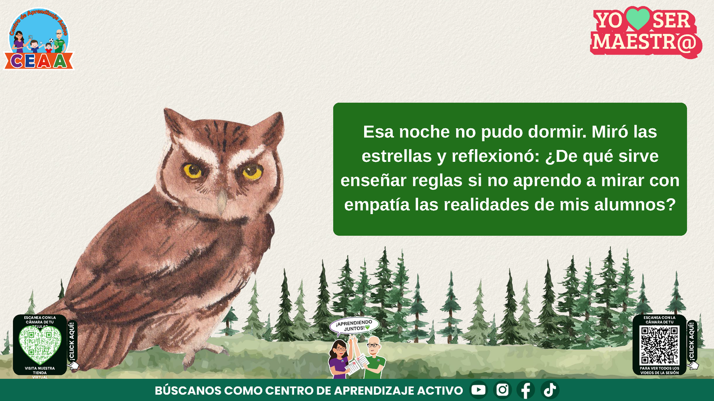 Historias para Maestros - EL BÚHO QUE APRENDIÓ A MIRAR CON EL CORAZÓN (Editable en PowerPoint)