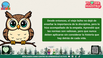 Historias para Maestros - EL BÚHO QUE APRENDIÓ A MIRAR CON EL CORAZÓN (Editable en PowerPoint)
