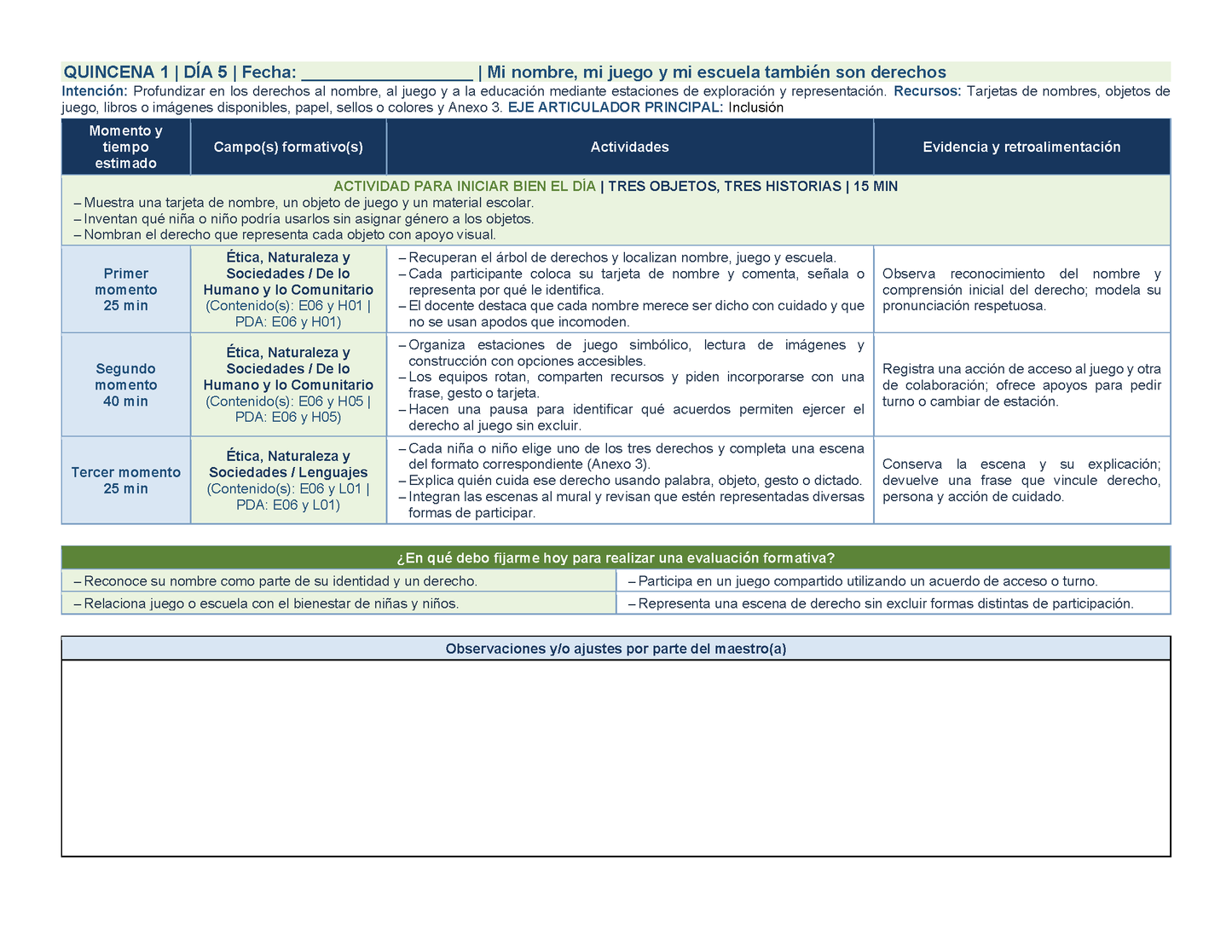 PLANEACIÓN 1° ⭐Preescolar Primer Periodo (Sep, Oct, Nov) ✏️Editable en Word