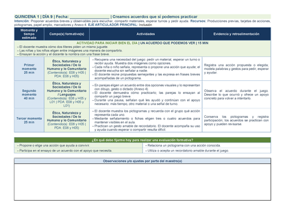 PLANEACIÓN 1° ⭐Preescolar Primer Periodo (Sep, Oct, Nov) ✏️Editable en Word