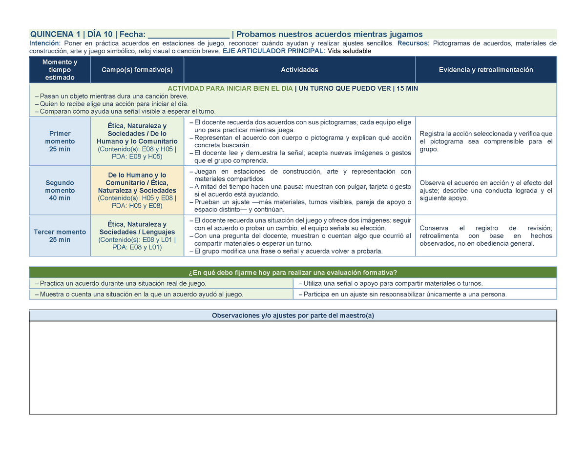 PLANEACIÓN 1° ⭐Preescolar Primer Periodo (Sep, Oct, Nov) ✏️Editable en Word