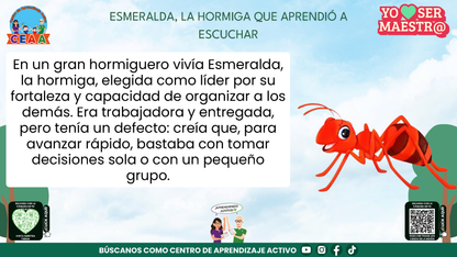 Historias para Maestros - ESMERALDA, LA HORMIGA QUE APRENDIÓ A ESCUCHAR (Editable en PowerPoint)