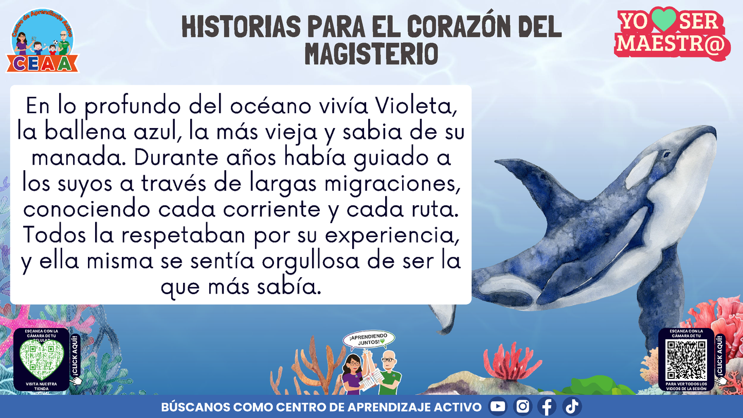Historias para Maestros - VIOLETA, LA BALLENA QUE APRENDIÓ A RENOVARSE (Editable en PowerPoint)