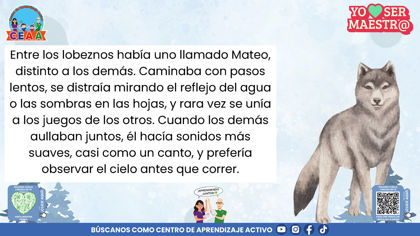 Historias para Maestros - LA MANADA DE LOBOS Y LA TORMENTA DE NIEVE (Editable en PowerPoint)