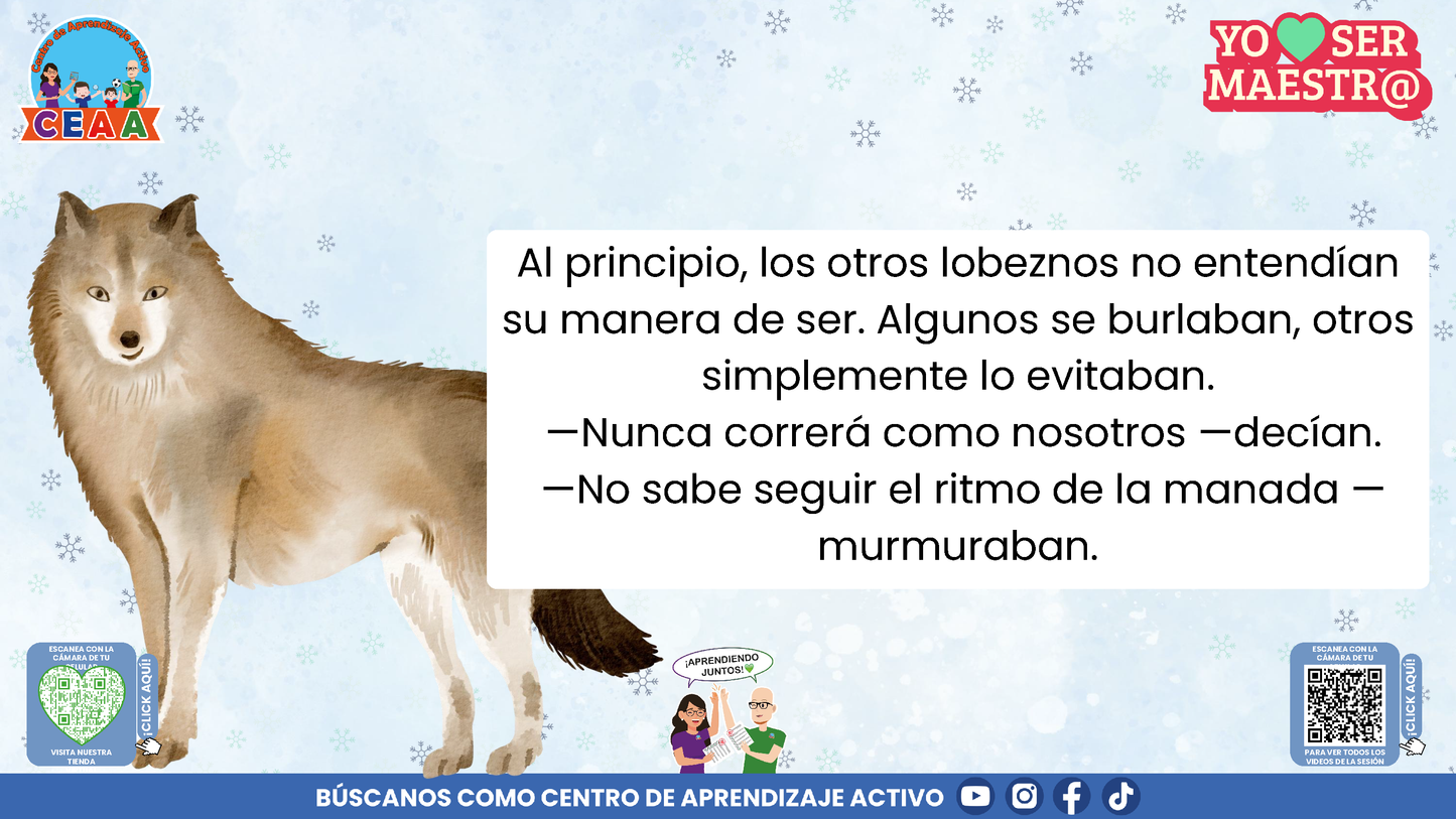 Historias para Maestros - LA MANADA DE LOBOS Y LA TORMENTA DE NIEVE (Editable en PowerPoint)