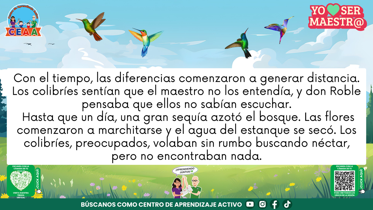 Historias para Maestros - EL ROBLE Y LOS COLIBRÍES (Editable en PowerPoint)