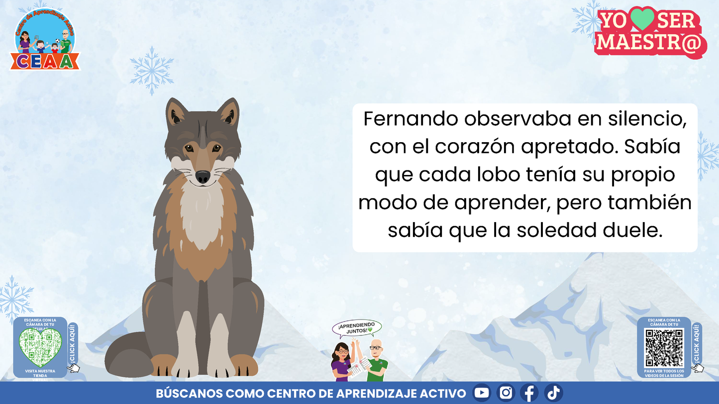 Historias para Maestros - LA MANADA DE LOBOS Y LA TORMENTA DE NIEVE (Editable en PowerPoint)