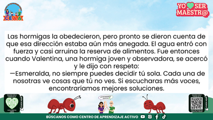 Historias para Maestros - ESMERALDA, LA HORMIGA QUE APRENDIÓ A ESCUCHAR (Editable en PowerPoint)