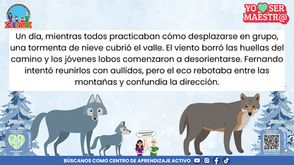 Historias para Maestros - LA MANADA DE LOBOS Y LA TORMENTA DE NIEVE (Editable en PowerPoint)