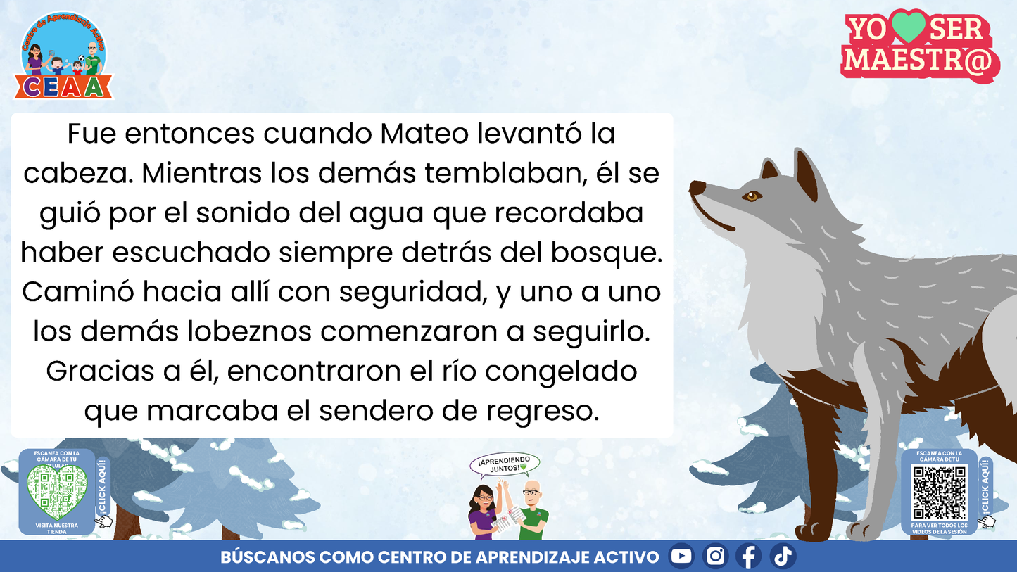 Historias para Maestros - LA MANADA DE LOBOS Y LA TORMENTA DE NIEVE (Editable en PowerPoint)