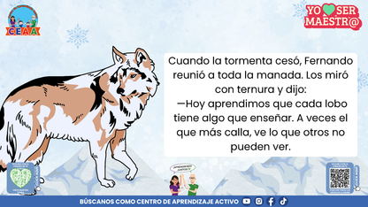 Historias para Maestros - LA MANADA DE LOBOS Y LA TORMENTA DE NIEVE (Editable en PowerPoint)