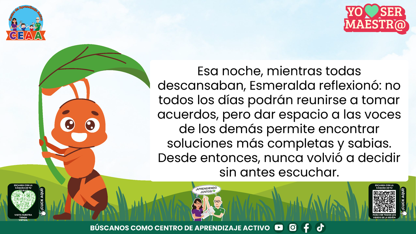 Historias para Maestros - ESMERALDA, LA HORMIGA QUE APRENDIÓ A ESCUCHAR (Editable en PowerPoint)