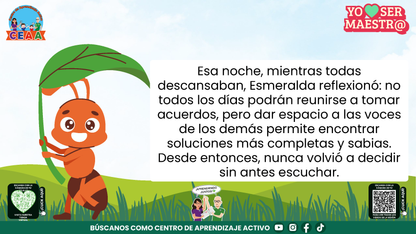 Historias para Maestros - ESMERALDA, LA HORMIGA QUE APRENDIÓ A ESCUCHAR (Editable en PowerPoint)