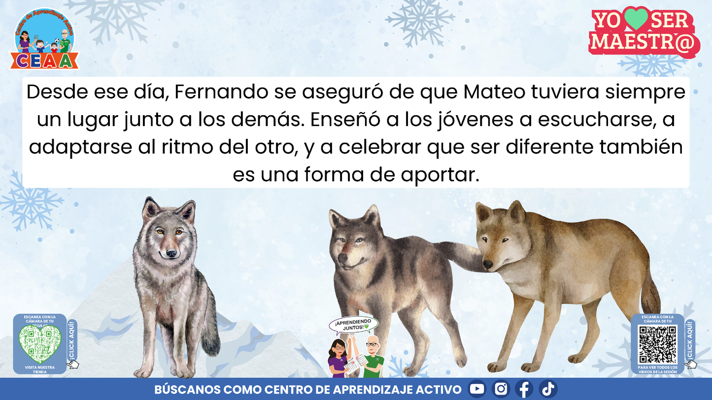 Historias para Maestros - LA MANADA DE LOBOS Y LA TORMENTA DE NIEVE (Editable en PowerPoint)