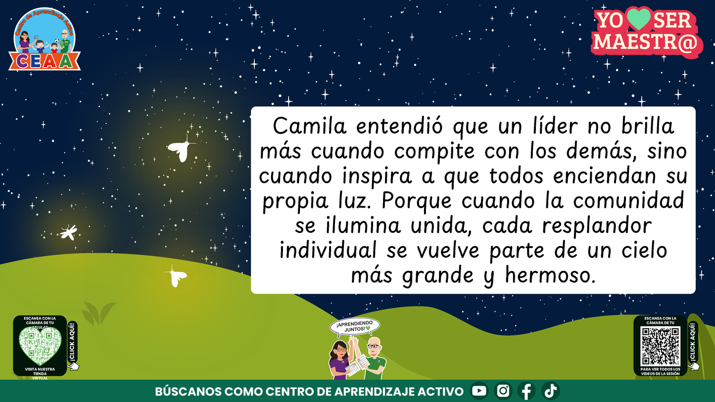 Historias para Maestros - CAMILA, LA LUCIÉRNAGA QUE APRENDIÓ A HACER BRILLAR A LOS DEMÁS (Editable en PowerPoint)