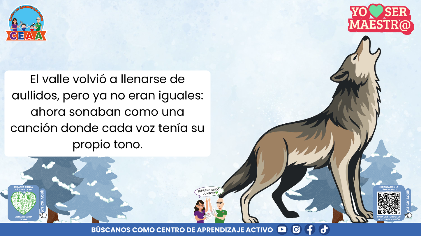 Historias para Maestros - LA MANADA DE LOBOS Y LA TORMENTA DE NIEVE (Editable en PowerPoint)