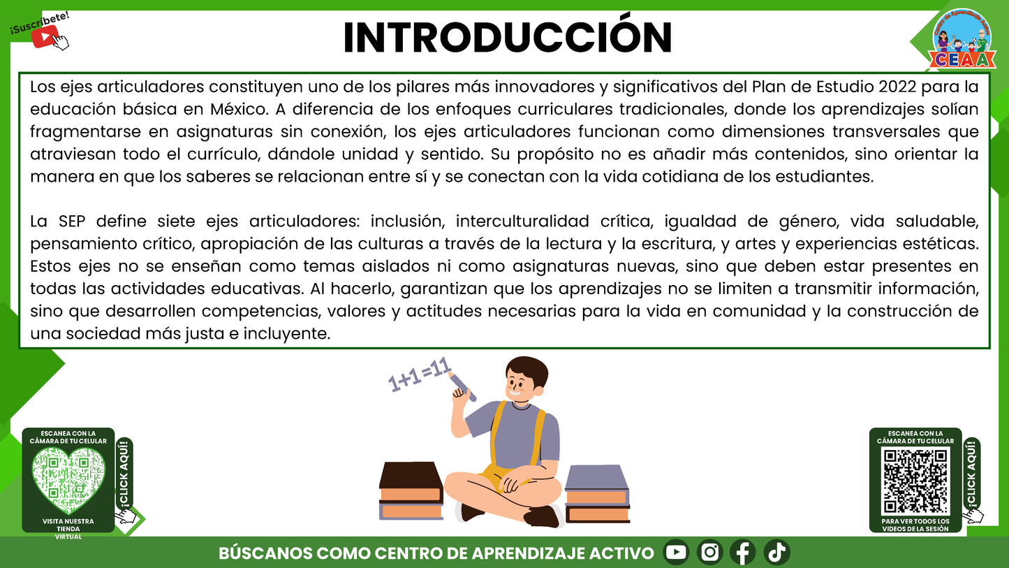 RESUMEN GRÁFICO TEMA 8: LOS 7 EJES ARTICULADORES Y EL APRENDIZAJE EN EL PLAN DE ESTUDIOS 2022 (Editable en PowerPoint)