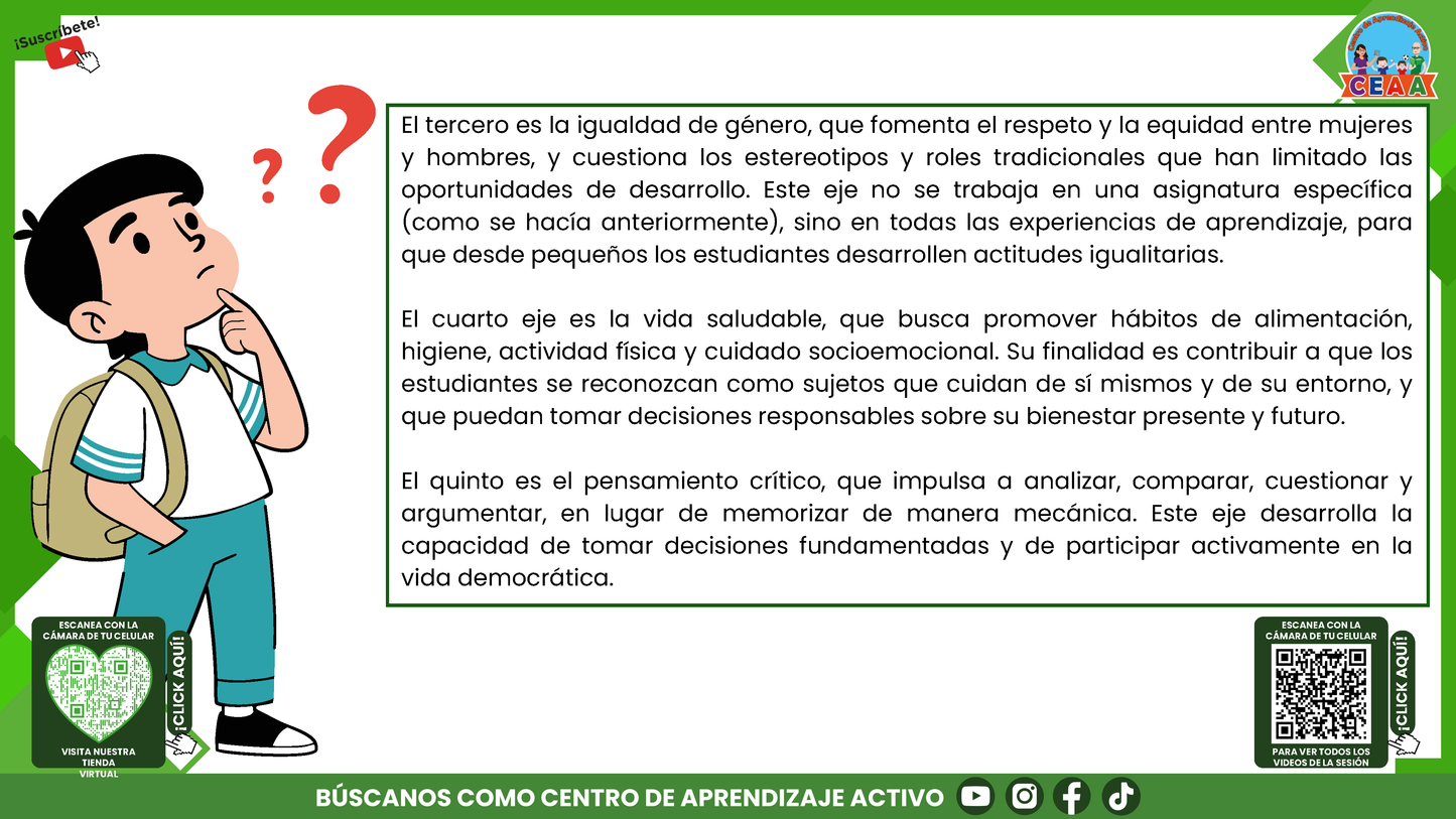 RESUMEN GRÁFICO TEMA 8: LOS 7 EJES ARTICULADORES Y EL APRENDIZAJE EN EL PLAN DE ESTUDIOS 2022 (Editable en PowerPoint)