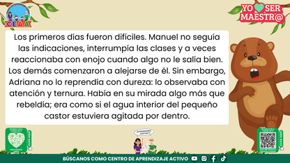 Historias para Maestros - MANUEL, EL PEQUEÑO CASTOR PROBLEMA (Editable en PowerPoint)