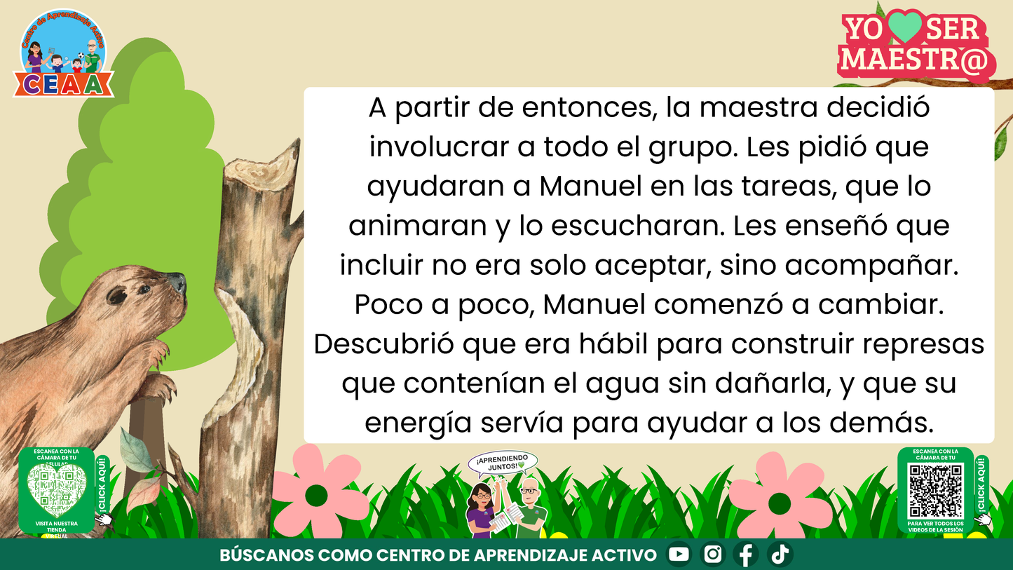 Historias para Maestros - MANUEL, EL PEQUEÑO CASTOR PROBLEMA (Editable en PowerPoint)