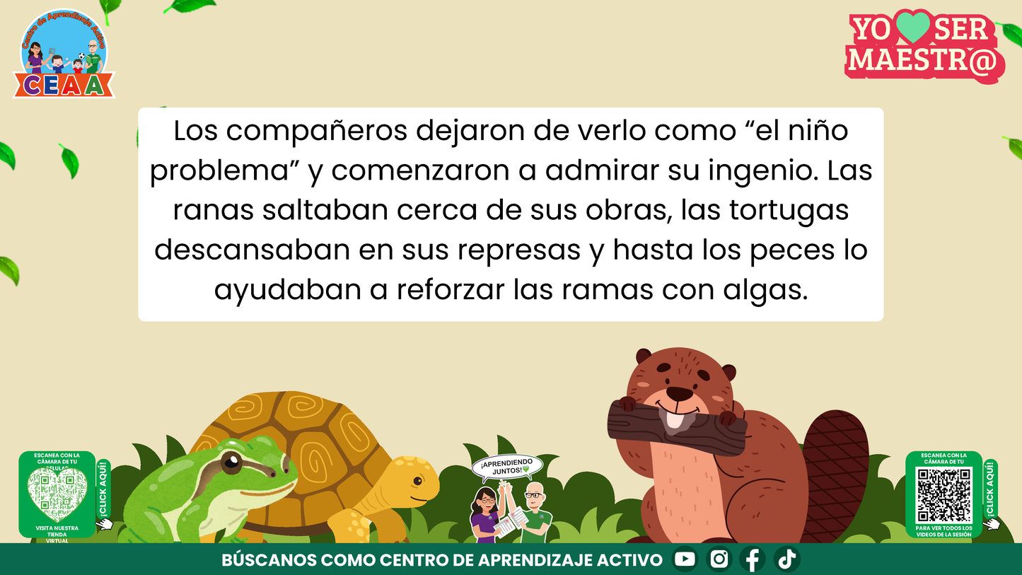 Historias para Maestros - MANUEL, EL PEQUEÑO CASTOR PROBLEMA (Editable en PowerPoint)