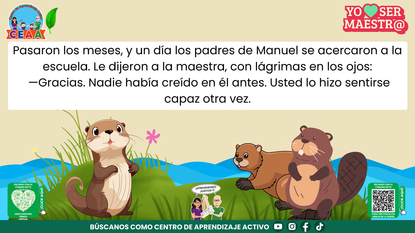 Historias para Maestros - MANUEL, EL PEQUEÑO CASTOR PROBLEMA (Editable en PowerPoint)