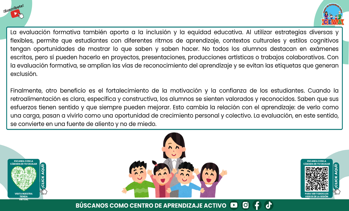 RESUMEN GRÁFICO TEMA 5: LA EVALUACIÓN FORMATIVA Y EL APRENDIZAJE DE LOS ESTUDIANTES (Editable en PowerPoint, se incluye en la CARPETA COMPLETA de Materiales para este tema)