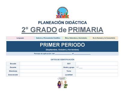 PLANEACIÓN 2° Primaria Primer Periodo (Sep, Oct, Nov) Editable en Word