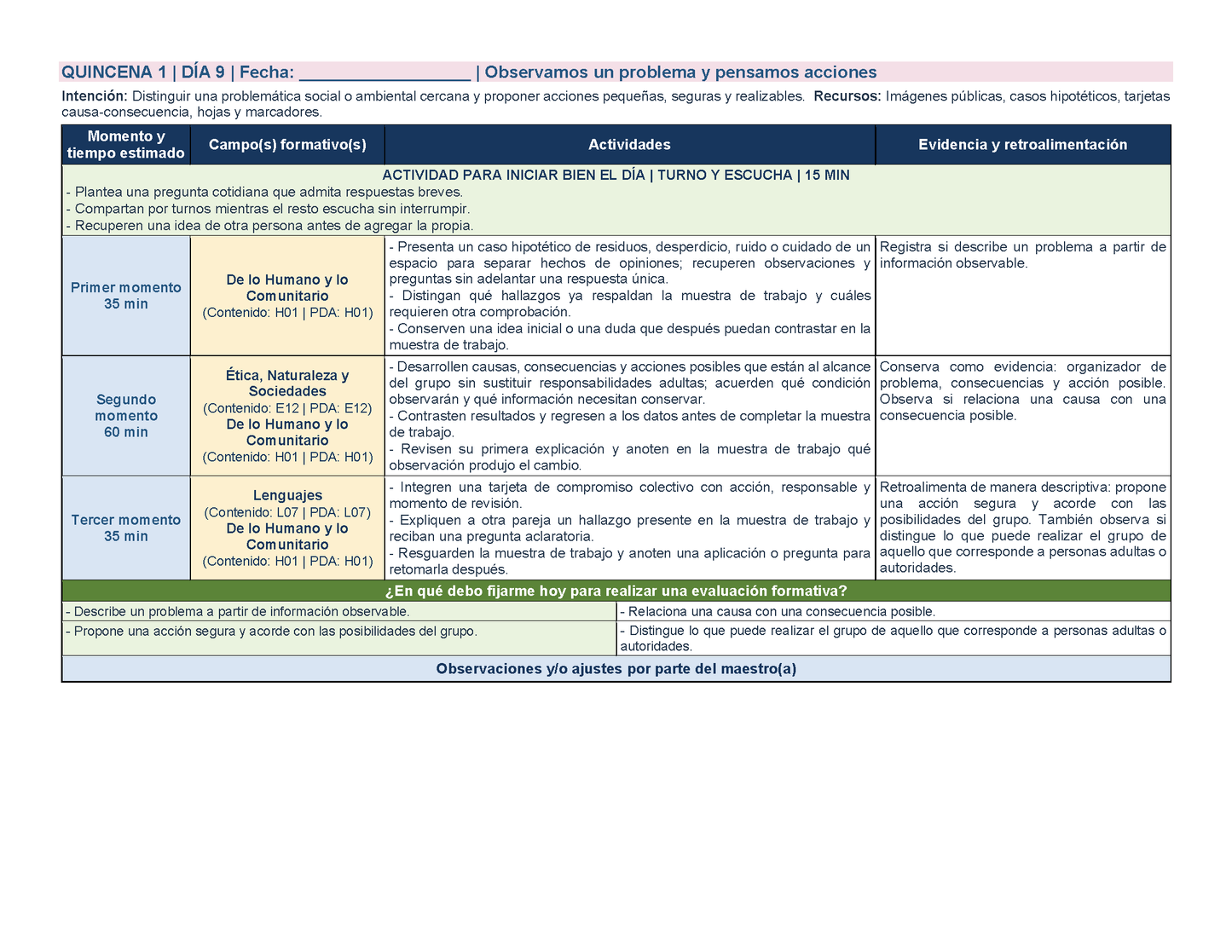 PLANEACIÓN 2° Primaria Primer Periodo (Sep, Oct, Nov) Editable en Word