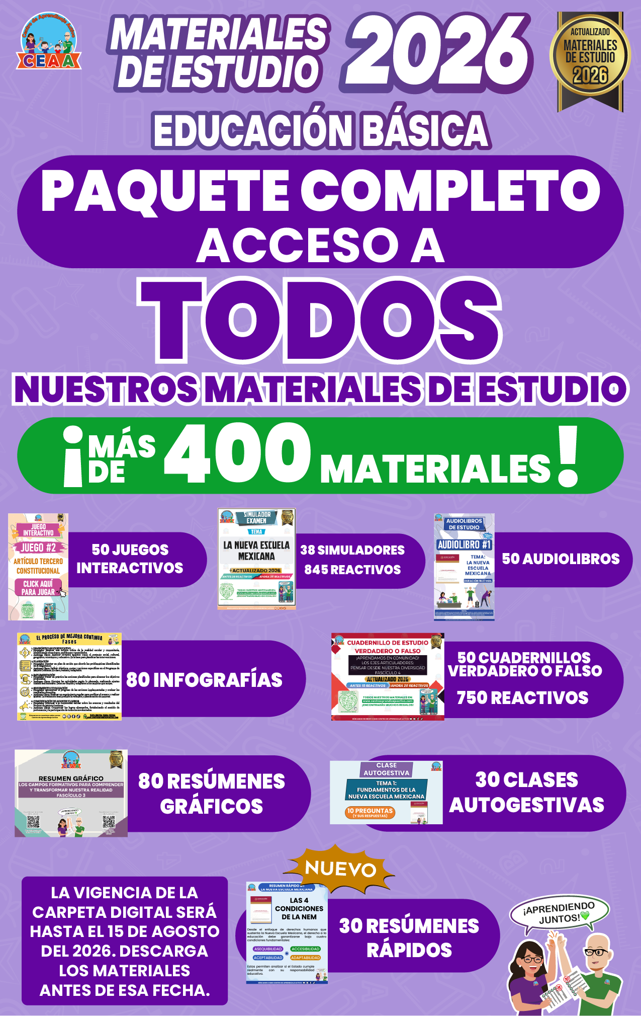 Paquete Completo Materiales Estudio 2026 EDUCACIÓN BÁSICA
