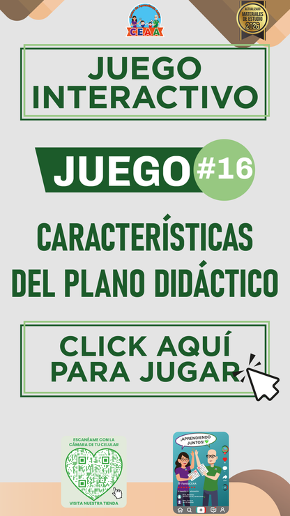 JUEGO INTERACTIVO #16 CARACTERÍSTICAS DEL PLANO DIDÁCTICO