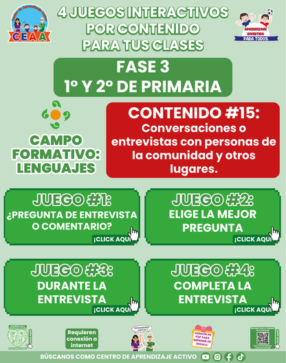 4 JUEGOS INTERACTIVOS POR CONTENIDO PARA TUS CLASES - Fase 3 - LENGUAJES - Contenido 15