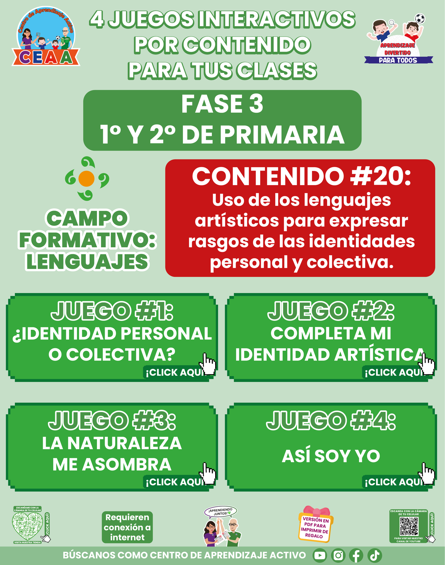 4 JUEGOS INTERACTIVOS POR CONTENIDO PARA TUS CLASES - Fase 3 - LENGUAJES - Contenido 20