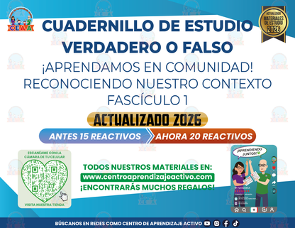 Cuadernillo de Estudio - Aprendamos en Comunidad Fascículo 1 - Verdadero o Falso en PDF