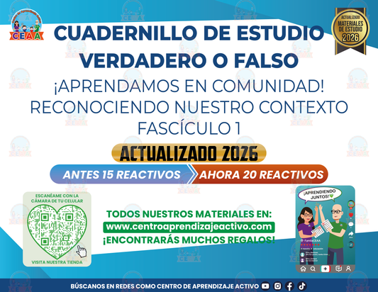 Cuadernillo de Estudio - Aprendamos en Comunidad Fascículo 1 - Verdadero o Falso en PDF