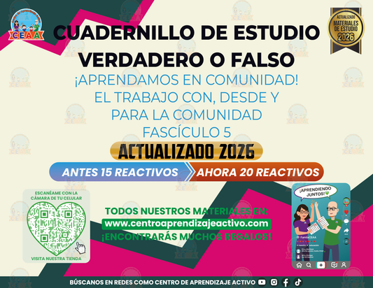 Cuadernillo de estudio - Aprendamos en Comunidad Fascículo 5 - Verdadero o Falso en PDF