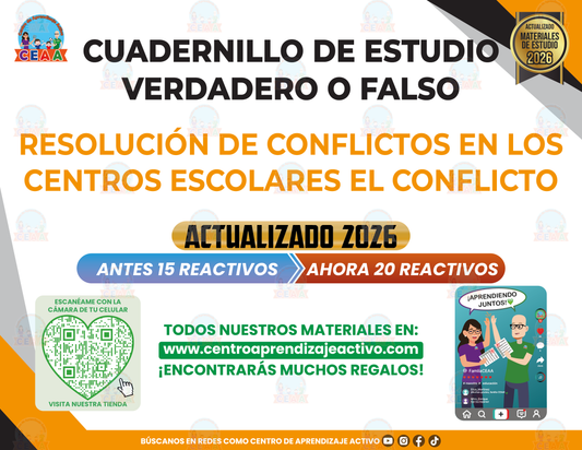 Cuadernillo de Estudios - Resolución de Conflictos en los Centros Escolares - El conflicto - Verdadero o Falso en PDF
