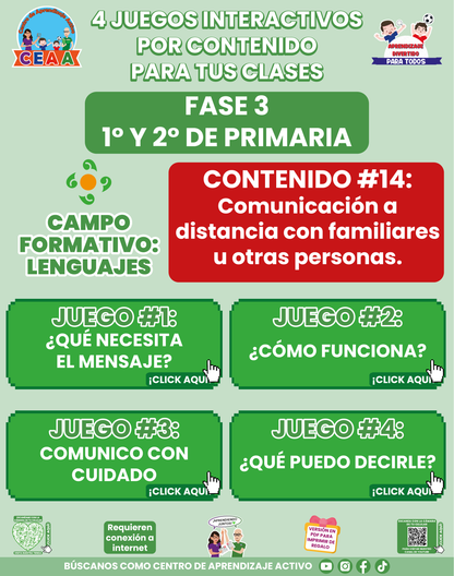 4 JUEGOS INTERACTIVOS POR CONTENIDO PARA TUS CLASES - Fase 3 - LENGUAJES - Contenido 14