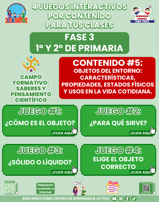 4 JUEGOS INTERACTIVOS POR CONTENIDO PARA TUS CLASES - Fase 3 - SABERES Y PENSAMIENTO CIENTÍFICO - Contenido 5