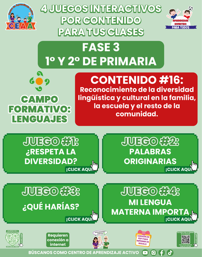 4 JUEGOS INTERACTIVOS POR CONTENIDO PARA TUS CLASES - Fase 3 - LENGUAJES - Contenido 16