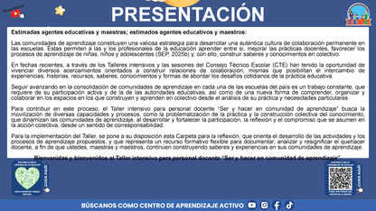 Presentación Taller Intensivo Docentes Sesión 1: Espacios 1 y 2 (Editable en PowerPoint)