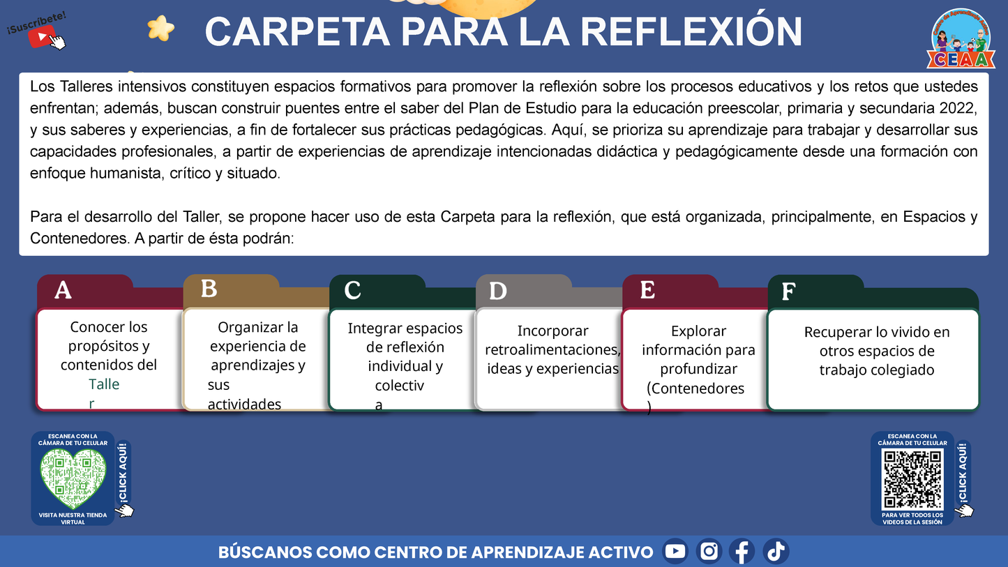 Presentación Taller Intensivo Docentes Sesión 1: Espacios 1 y 2 (Editable en PowerPoint)