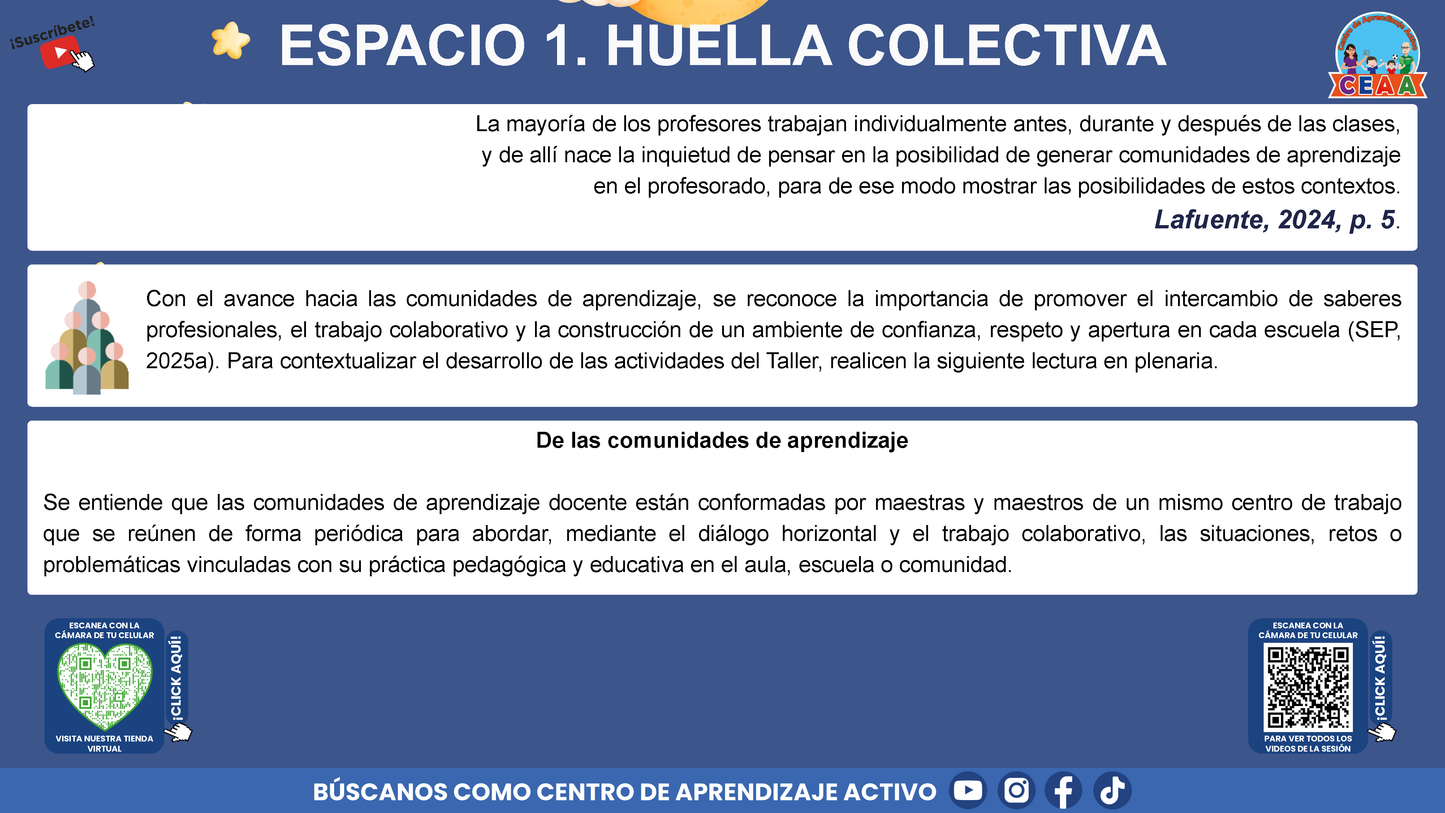 Presentación Taller Intensivo Docentes Sesión 1: Espacios 1 y 2 (Editable en PowerPoint)