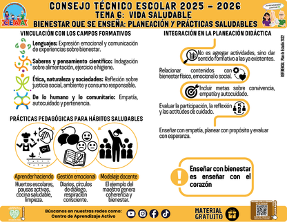 Infografía: TEMA 6: VIDA SALUDABLE - BIENESTAR QUE SE ENSEÑA: PLANEACIÓN Y PRÁCTICAS SALUDABLES en PDF