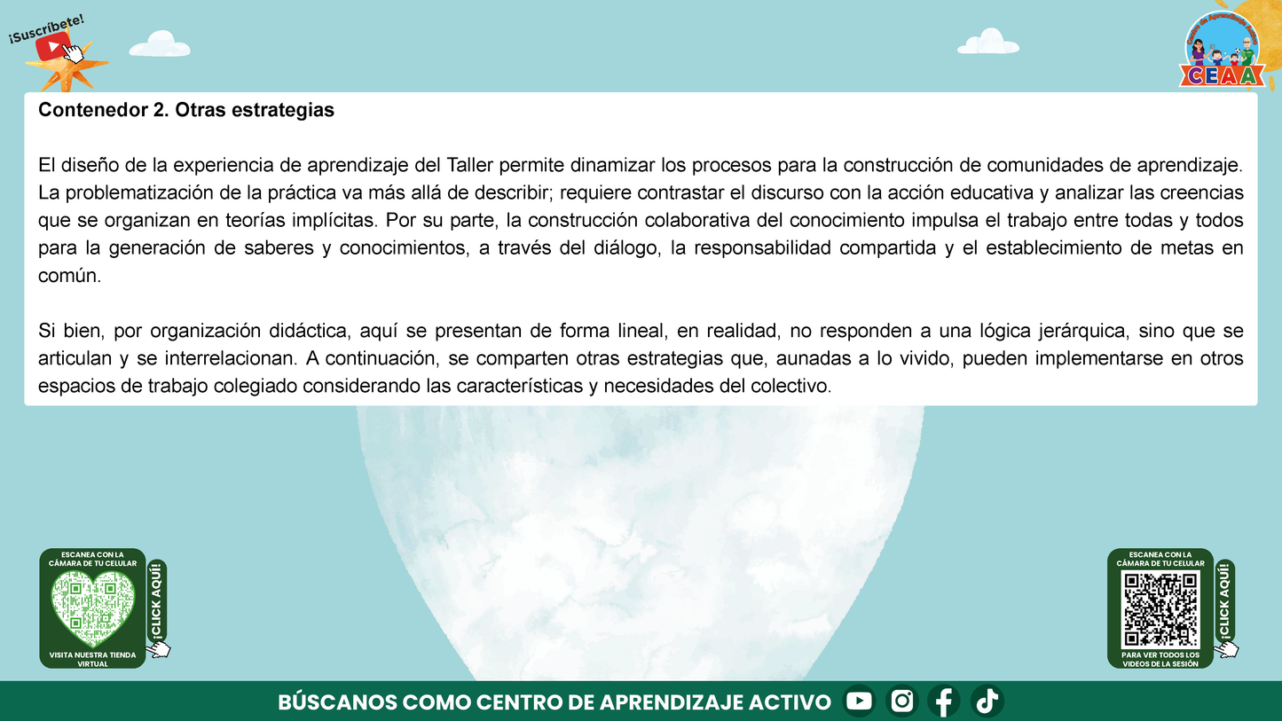 Presentación Taller Intensivo Docentes Sesión 2: Espacios 3 y 4 (Editable en PowerPoint)