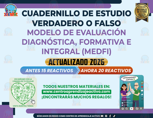 Cuadernillo de Estudio - Modelo de evaluación diagnóstica, formativa e integral (MEDFI) - Verdadero o Falso en PDF