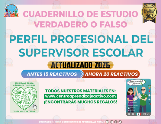 Cuadernillo de Estudio - Perfil Profesional del Supervisor Escolar - Verdadero o Falso en PDF