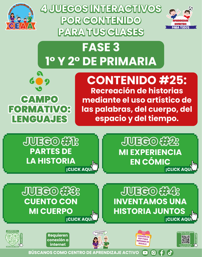 4 JUEGOS INTERACTIVOS POR CONTENIDO PARA TUS CLASES - Fase 3 - LENGUAJES - Contenido 25