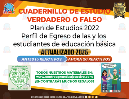 Cuadernillo de Estudio - Plan 2022 Perfil de Egreso - Verdadero o Falso en PDF