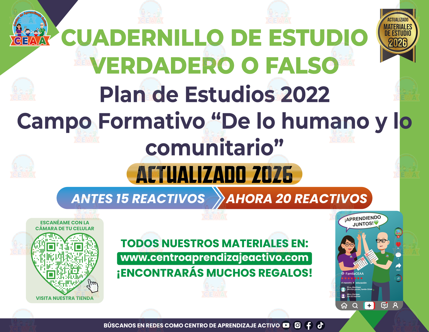 Cuadernillo de Estudio - Plan 2022 Campo Formativo De lo humano y lo comunitario - Verdadero o Falso en PDF